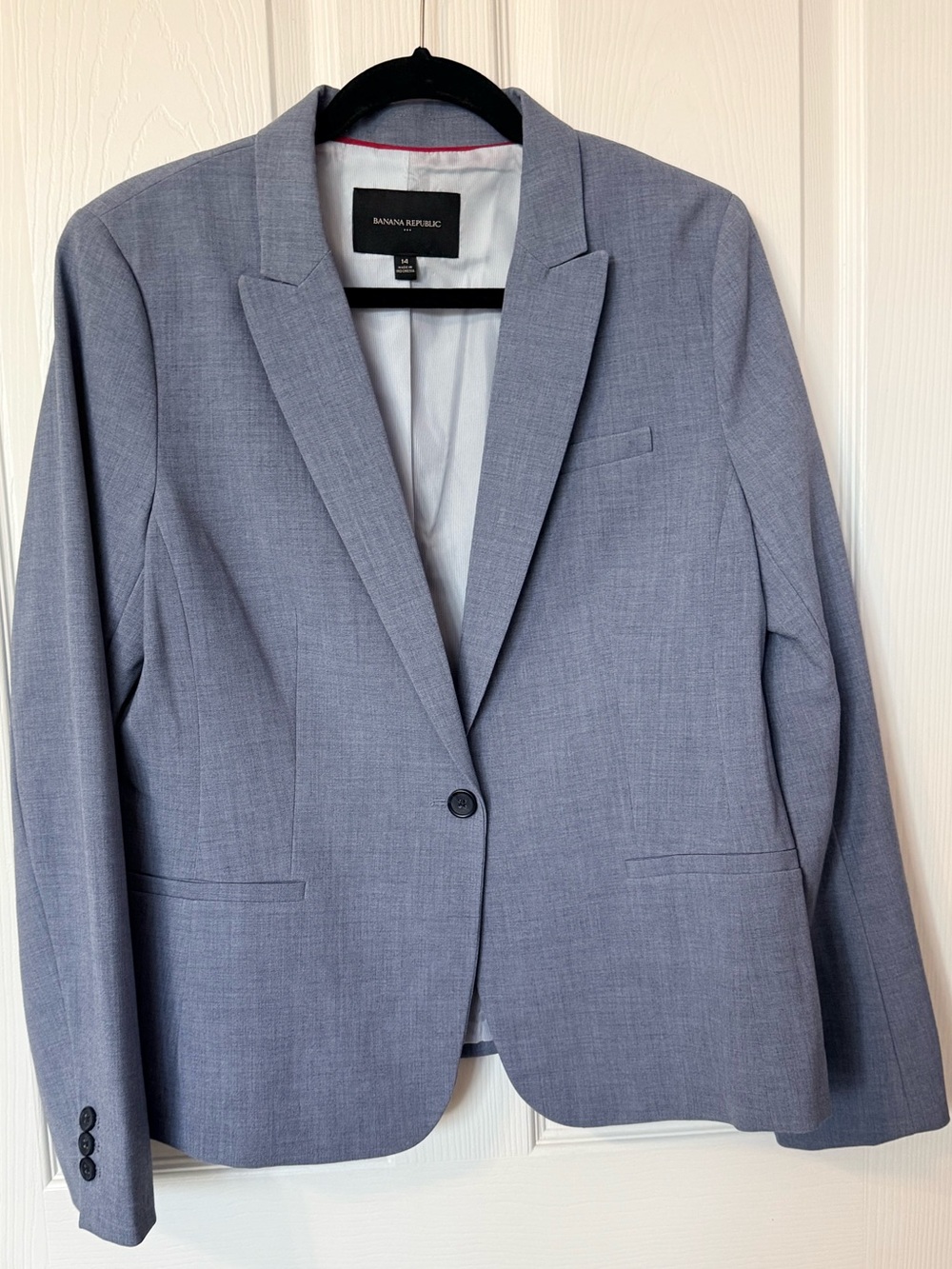Banana Republic Women's Light Gray Single-Button Blazer